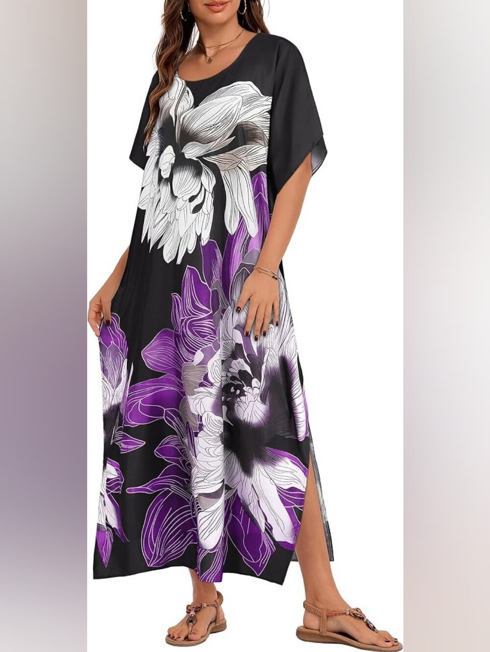 Kaftan Dress Crew Neck Caftan Swimsuit Cover Up